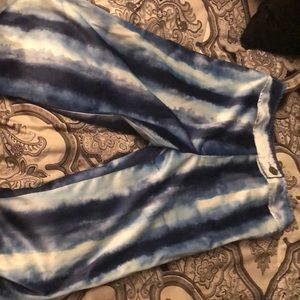 Sharahagano  blue and white vintage stretch pants